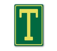 Vdenvileye Lettere in alluminio T 20 × 30 cm, lettere in metallo per parcheggio, cartello per giardino/cancello/cassetta postale in metallo, decorazione da parete per cortile, cortile, patio, portico