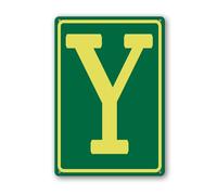 Vdenvileye Lettere in alluminio Y 14 × 20 cm, lettere in metallo per parcheggio, cartello per giardino/cancello/cassetta postale in metallo, decorazione da parete per cortile, cortile, patio, portico