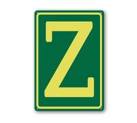 Vdenvileye Lettere in alluminio Z 30 × 40 cm, lettere in metallo per parcheggio, cartello per giardino/cancello/cassetta postale in metallo, decorazione da parete per cortile, cortile, patio, portico