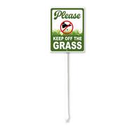 Vdenvileye Please Keep Off The Grass Yard Sign with Stake 20 x 30 cm Rustproof Aluminium Lawn Decoration Sign for Outdoor Road Street Garden Decor