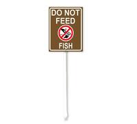 Vdenvileye Segnale di avvertimento in alluminio antiruggine con paletto con scritta "Do Not Feed Fish Yard Sign with Stake 11.5x15cm Rustproof Aluminium Lawn Decorations for Outdoor Road Street Garden
