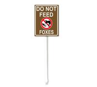 Vdenvileye Segnale di avvertimento in alluminio antiruggine con paletto, con scritta "Do Not Feed Foxes", 11,5 x 15 cm, per esterni, strada, strada, giardino, decorazione
