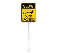 Vdenvileye Slow Duck Crossing Cartello da cortile con paletto, 20 x 30 cm, in alluminio antiruggine, decorazione per prato, guida lenta, per esterni, strada, giardino