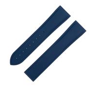 VDFNGFD Bracciale FKM da 20/21/22 mm con estremità curva e cinturino in morbida gomma fluorurata compatibile Black Bay 1958 M79230R M79363N(Blue,20MM GOLD LINK_SILVER POINT BUCKLE)