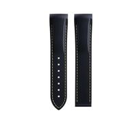 VDFNGFD Cinturino in gomma fluorurata 19 20 21 22mm compatibile con i braccialetti Longines HydroConquest L3 GMT Pioneer Zulu Time Watch Band(Black Yellow Line,20-18mm,Without Buckle)