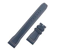 VDFNGFD Cinturino in pelle 20mm 21mm 22mm Nero Marrone Blu Compatibile con cinturino Piloti Piccolo Mark 18 Bracciale fibbia(Blue,22MM PLAIN BUCKLE_BLACK ROUND BUCKLE)