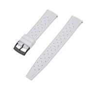 VDFNGFD Compatibile con cinturino for orologio in gomma FKM Grade Tropic da 18 mm, 20 mm, 22 mm e 24 mm, compatibile con S-eiko SRP777J1, nero(FKM-White BK,20mm)