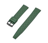 VDFNGFD Compatibile con cinturino for orologio in gomma FKM Grade Tropic da 18 mm, 20 mm, 22 mm e 24 mm, compatibile con S-eiko SRP777J1, nero(FKM-Green BK,18mm)