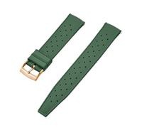 VDFNGFD Compatibile con cinturino for orologio in gomma FKM Grade Tropic da 18 mm, 20 mm, 22 mm e 24 mm, compatibile con S-eiko SRP777J1, nero(FKM-Green GD,18mm)