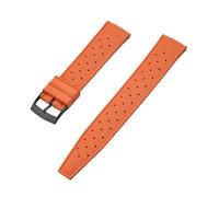 VDFNGFD Compatibile con cinturino for orologio in gomma FKM Grade Tropic da 18 mm, 20 mm, 22 mm e 24 mm, compatibile con S-eiko SRP777J1, nero(FKM-Orange BK,18mm)