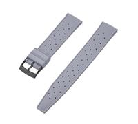 VDFNGFD Compatibile con cinturino for orologio in gomma FKM Grade Tropic da 18 mm, 20 mm, 22 mm e 24 mm, compatibile con S-eiko SRP777J1, nero(FKM-Gray BK,20mm)
