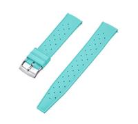 VDFNGFD Compatibile con cinturino for orologio in gomma FKM Grade Tropic da 18 mm, 20 mm, 22 mm e 24 mm, compatibile con S-eiko SRP777J1, nero(FKM-Cyan SR,20mm)