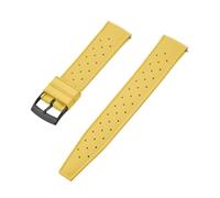 VDFNGFD Compatibile con cinturino for orologio in gomma FKM Grade Tropic da 18 mm, 20 mm, 22 mm e 24 mm, compatibile con S-eiko SRP777J1, nero(FKM-Yellow BK,18mm)