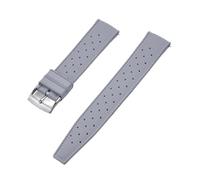 VDFNGFD Compatibile con cinturino for orologio in gomma FKM Grade Tropic da 18 mm, 20 mm, 22 mm e 24 mm, compatibile con S-eiko SRP777J1, nero(FKM-Gray SR,22mm)