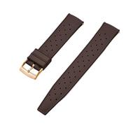 VDFNGFD Compatibile con cinturino for orologio in gomma FKM Grade Tropic da 18 mm, 20 mm, 22 mm e 24 mm, compatibile con S-eiko SRP777J1, nero(FKM-Brown GD,18mm)