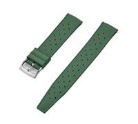 VDFNGFD Compatibile con cinturino for orologio in gomma FKM Grade Tropic da 18 mm, 20 mm, 22 mm e 24 mm, compatibile con S-eiko SRP777J1, nero(FKM-Green SR,22mm)