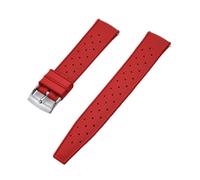 VDFNGFD Compatibile con cinturino for orologio in gomma FKM Grade Tropic da 18 mm, 20 mm, 22 mm e 24 mm, compatibile con S-eiko SRP777J1, nero(FKM-Red SR,22mm)
