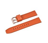 VDFNGFD Compatibile con cinturino for orologio in gomma FKM HAISCH a forma di proiettile da 18 mm, 20, 22, 24, a sgancio rapido, impermeabile polso(FKM-Orange 4,24mm)