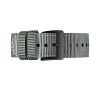 VDFNGFD Compatibile con cinturino for orologio in nylon BISONSTRAP, for a sgancio rapido da 18 mm, 19, 20, 22, orologi di ricambio, fibbia spazzolata, nero argento(Grey Black,18mm)