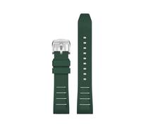 VDFNGFD Compatibile con cinturino in gomma fluorurata FKM da 20 mm, 21 mm, 22 mm e 24 mm, compatibile con cinturino for orologio Breitling Omega Casio Mido(Green silver buckle,20mm)