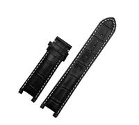 VDFNGFD Compatibile con cinturino in pelle 20*11mm 20*12mm 22*13mm Compatibile con cinturino for orologio GC Guess Car-tier PASHA W3108/HPI004 con fibbia a farfalla(Black WH-no buckle,22mm-13mm)