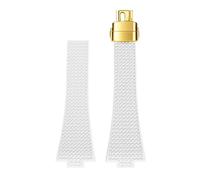 VDFNGFD Compatibile con Tissot PRX Series 35mm 40mm Fibbia a farfalla FKM impermeabile a sgancio rapido Cinturino di ricambio for orologio 11mm 12mm(White Gold,11mm)