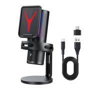 vdha Microfono da Gioco Microfono A Condensatore Professionale Microfono Cablato USB RGB per PC Laptop Computer Podcast Gamer Karaoke