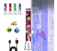 Vdhfgso Lampada a Bolle di Pesce Premium: Luce Notturna a Forma di Tubo sensoriale a Bolle alimentata Tramite USB, Pesce Galleggiante 3D e Cascata, Regalo sensoriale ASMR for Bambini e Adulti