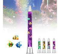 Vdhfgso Lampada a Bolle for Acquario a Forma di Medusa con 3 Pesci: LED Che Cambia Colore, ASMR a Bolle silenziose, Decorazione sensoriale calmante for la cameretta di Adulti e Bambini.