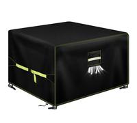 VDISRR Copertura Tavolo Esterno Iimpermeabile, 600D Resistente Oxford Telo Esterno Tavoli 135x135x75cm, Copridivano Protettive per Mobili da Giardino con Prese d'Aria, Antivento, Antipolvere, Anti-UV