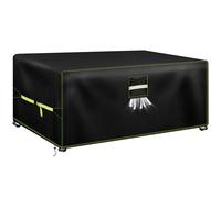 VDISRR Copertura Tavolo Esterno Iimpermeabile, 600D Resistente Oxford Telo Esterno Tavoli 300x200x90cm, Copridivano Protettive per Mobili da Giardino con Prese d'Aria, Antivento, Antipolvere, Anti-UV