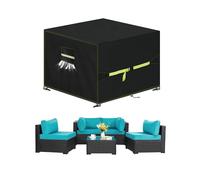 VDISRR Copertura Tavolo Esterno Impermeabile 135x135x75cm, 420D Resistente Tessuto Oxford Copertura Per Mobili da Giardino con Sfiato d'Aria Telo Esterno Antivento, Anti-UV, Antipolvere