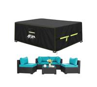 VDISRR Copertura Tavolo Esterno Impermeabile 270x180x89cm, 420D Resistente Tessuto Oxford Copertura Per Mobili da Giardino con Sfiato d'Aria Telo Esterno Antivento, Anti-UV, Antipolvere