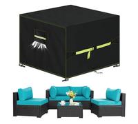 VDISRR Copertura Tavolo Esterno Impermeabile90x90x90cm, 420D Resistente Tessuto Oxford Copertura Per Mobili da Giardino con Sfiato d'Aria Telo Esterno Antivento, Anti-UV, Antipolvere