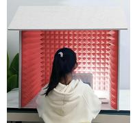 VDLLQYN, Box for registrazione vocale portatile, attrezzatura da studio, schermo for microfono for podcast, canto, giochi e trasmissione,Studio di registrazione semplice e portatile(Red)