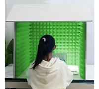 VDLLQYN, Box for registrazione vocale portatile, attrezzatura da studio, schermo for microfono for podcast, canto, giochi e trasmissione,Studio di registrazione semplice e portatile(Green)