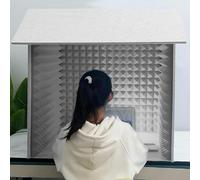 VDLLQYN, Box for registrazione vocale portatile, attrezzatura da studio, schermo for microfono for podcast, canto, giochi e trasmissione,Studio di registrazione semplice e portatile(Gris)