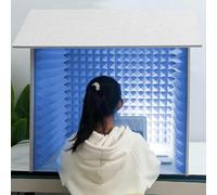 VDLLQYN, Box for registrazione vocale portatile, attrezzatura da studio, schermo for microfono for podcast, canto, giochi e trasmissione,Studio di registrazione semplice e portatile(Blue)