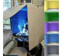 VDLLQYN, Cabina audio 80x80x80cm, riduzione del rumore, attrezzatura da studio, schermo for microfono, registrazione in studio,Studio di registrazione semplice e portatile(Gris)