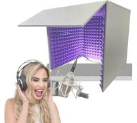 VDLLQYN, Cabina di isolamento for microfono a cubo, cabina audio portatile, cabina di registrazione vocale, adatta for studio, blog, uso vocale,Studio di registrazione semplice e portatile(Purple-80*