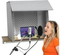 VDLLQYN, Cabina di registrazione portatile for filtrare le voci, apparecchiatura di registrazione con microfono, for ufficio domestico e studio ,Studio di registrazione semplice e portatile(Gris-80*80