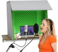 VDLLQYN, Cabina di registrazione portatile for filtrare le voci, apparecchiatura di registrazione con microfono, for ufficio domestico e studio ,Studio di registrazione semplice e portatile(Green-80*8