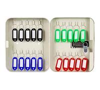 VDLLQYN, Cassetta portachiavi decorativa da parete, multi-capacità, con etichette colorate, organizer for hotel, armadietto portachiavi in acciaio,Organizzatore di chiavi(20 keys)