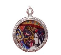 VDLLQYN, Collana con Ciondolo di Buddha, Thangka Buddista, Lunga Collana da Preghiera, Catena di Corda Intrecciata Fatta a Mano, Collana con Ciondolo Thangka