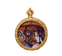 VDLLQYN, Collana con Ciondolo di Buddha, Thangka Buddista, Lunga Collana da Preghiera, Catena di Corda Intrecciata Fatta a Mano, Collana con Ciondolo Thangka