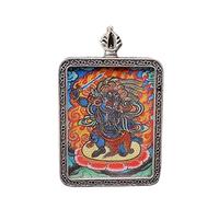 VDLLQYN, Collana con Ciondolo di Buddha, Thangka Buddista, Lunga Collana da Preghiera, Catena di Corda Intrecciata Fatta a Mano, Collana con Ciondolo Thangka
