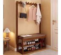 VDLLQYN, Con panca for scarpe, scarpiera indipendente a 2 livelli e ganci for ingresso, corridoio, spazio for riporre 6-8 paia, facile da montare ，Panca portascarpe((70 x 29 x 168cm))