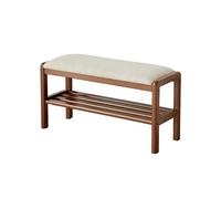 VDLLQYN, Con rivestimento in tessuto for ingresso, camera da letto, soggiorno, scarpiera in stile rustico, panca con contenitore ai piedi del letto ,Panca portascarpe(Walnut Color,80cm/31.5in)