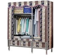 VDLLQYN, Guardaroba in Tela, Ripiani Guardaroba in Tessuto di Grandi Dimensioni con Asta Appendiabiti, Armadio Pieghevole for Camera da Letto, B-120x45x168cm,Armadio portatile