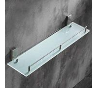 VDLLQYN, Mensola da parete in vetro doppio for lavabo da bagno spazzolata antiruggine - Elegante soluzione di stoccaggio,Mensola da bagno